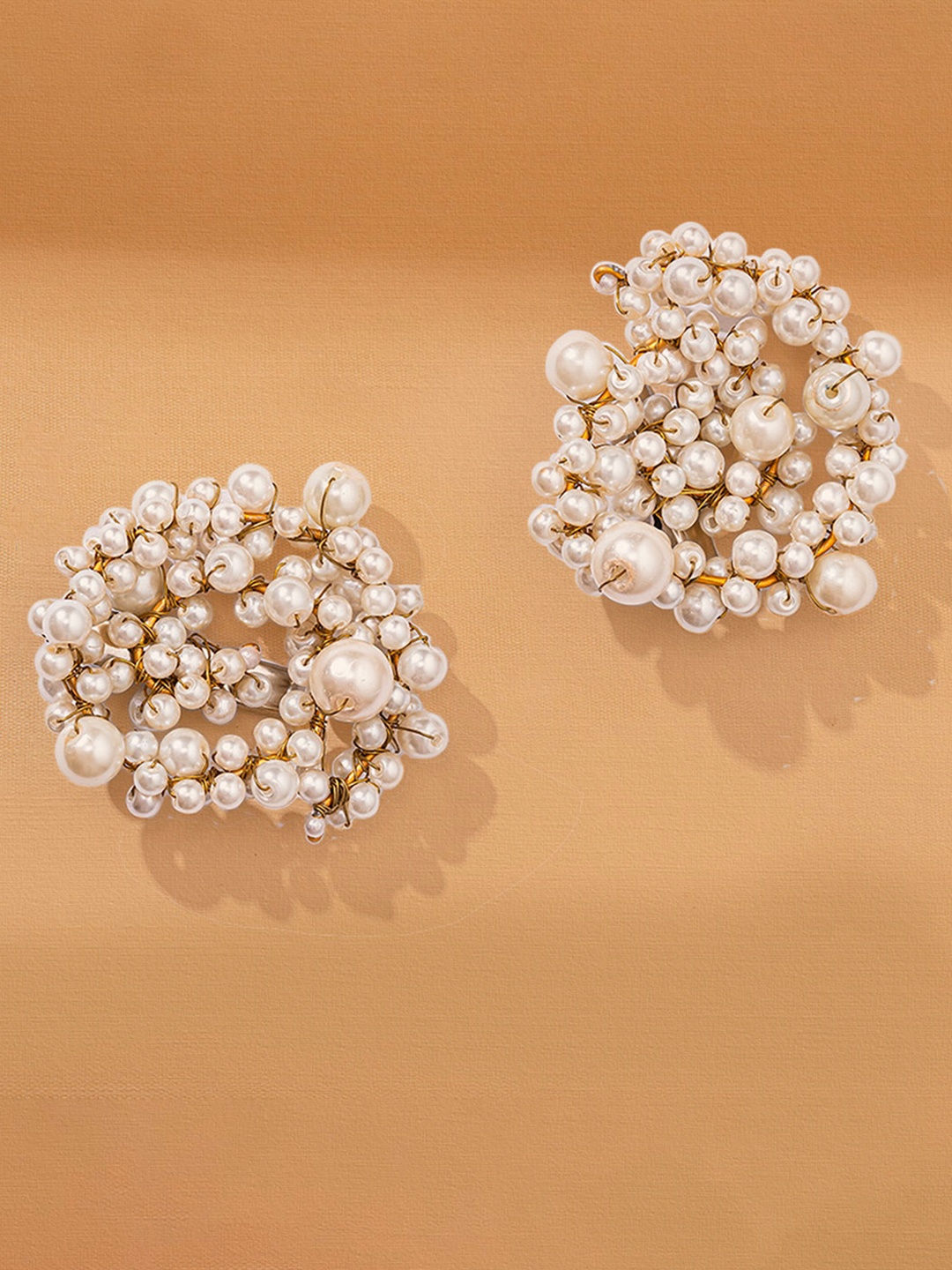 

HAIR DRAMA CO. Women Set of 2 Beaded Alligator Hair Clip, Off white