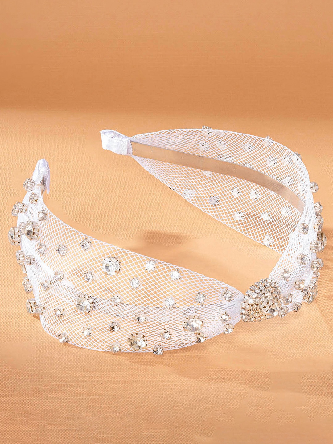 

HAIR DRAMA CO. Women Embellished Hairband, White
