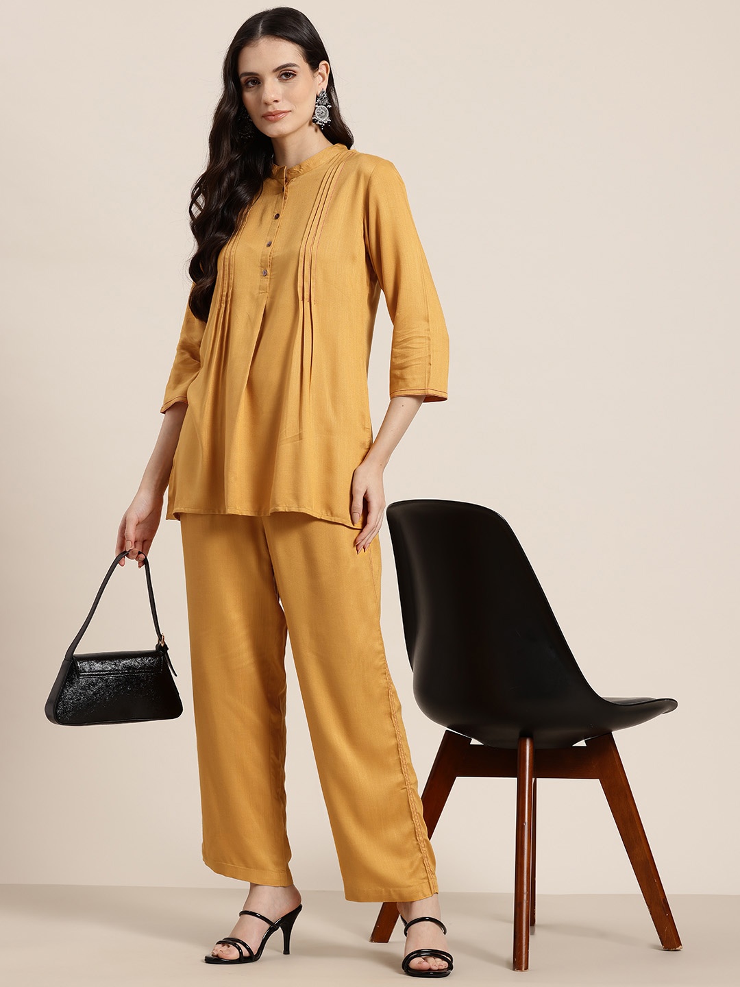 

HERE&NOW Ethnic Tunic with Trousers, Mustard