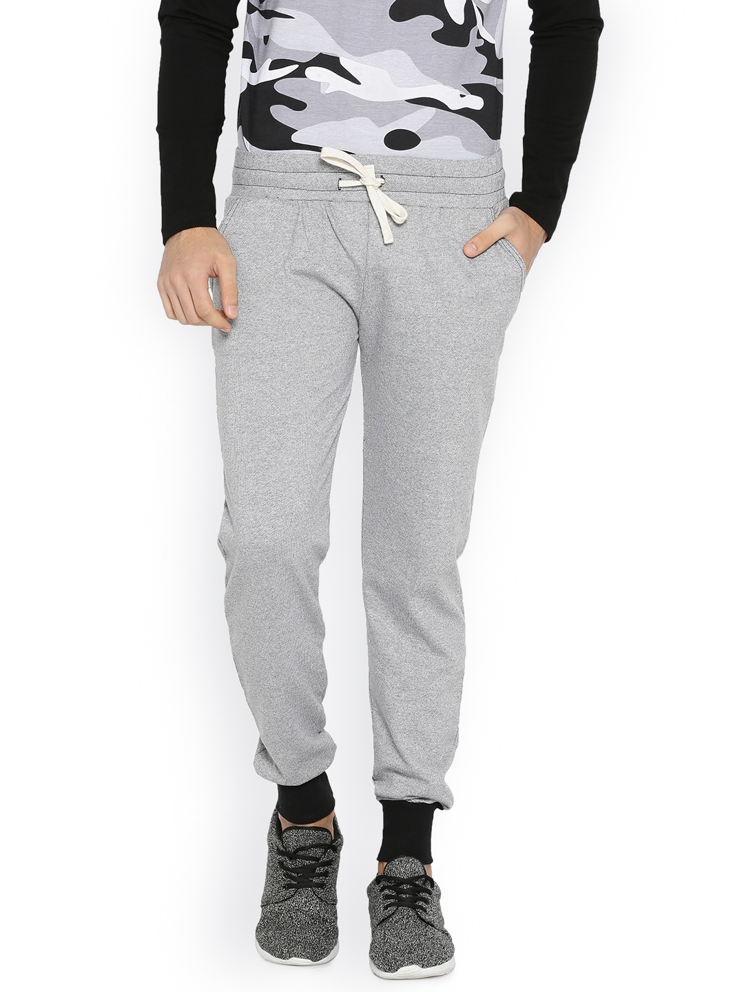 

Campus Sutra Men's Grey Jogger Trousers