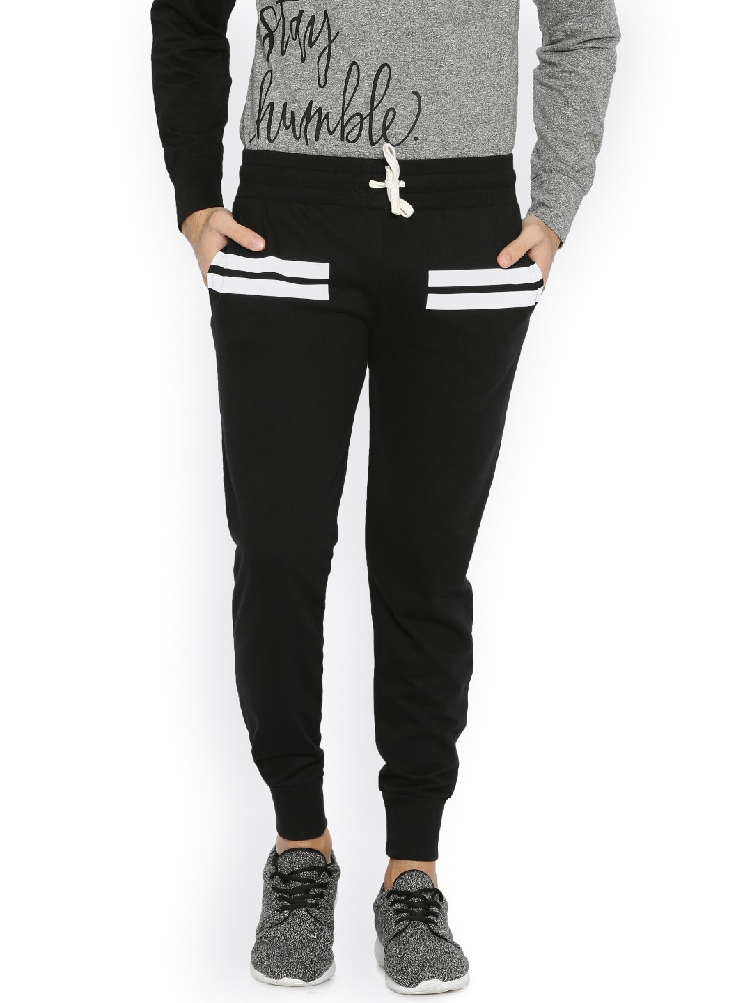 

Campus Sutra Men's Black Jogger Trousers