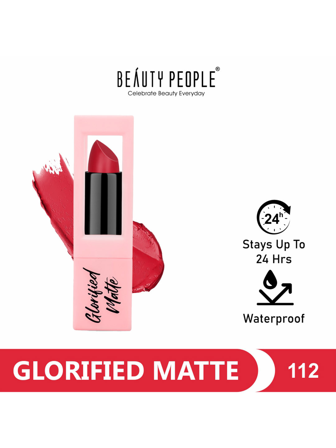 

Beauty People Glorified Pink Creamy Matte Lipstick - 3.8 g - Rose Dawson - 112, Red