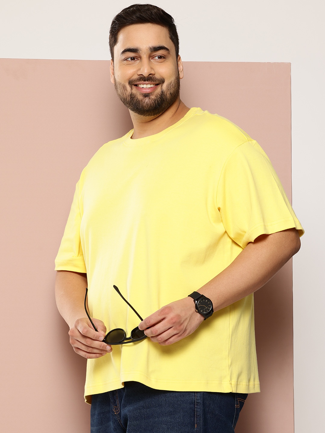 

Sztori Plus Size Bio Finish T-shirt, Yellow
