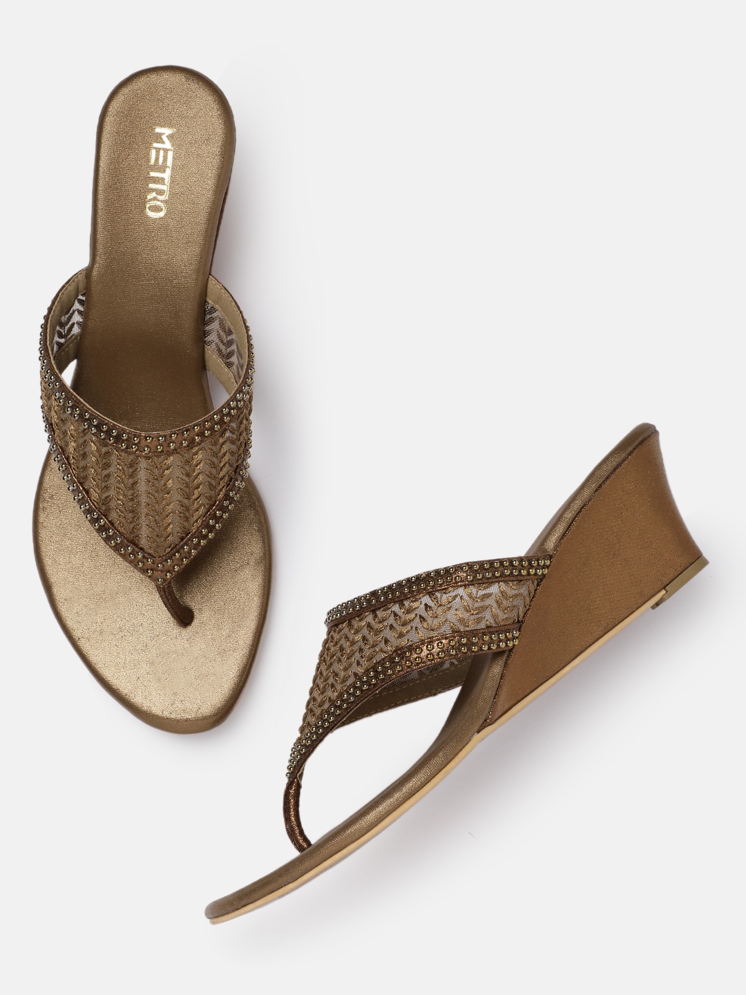 

Metro Embellished Ethnic Wedges, Bronze