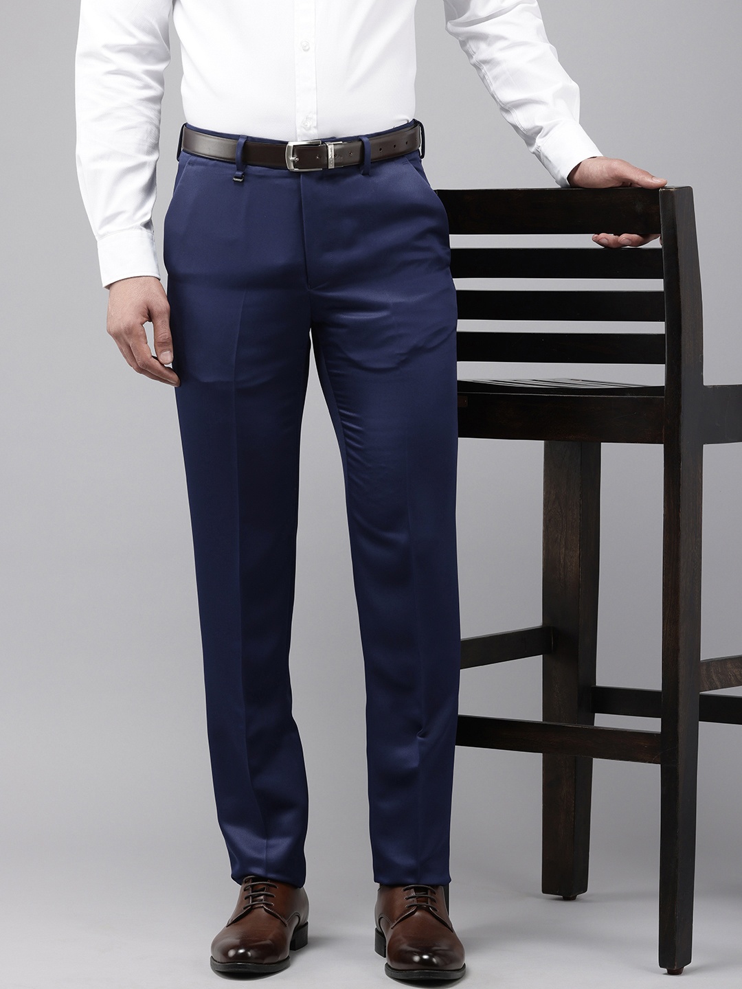

Van Heusen Men Slim Fit Formal Trousers, Blue
