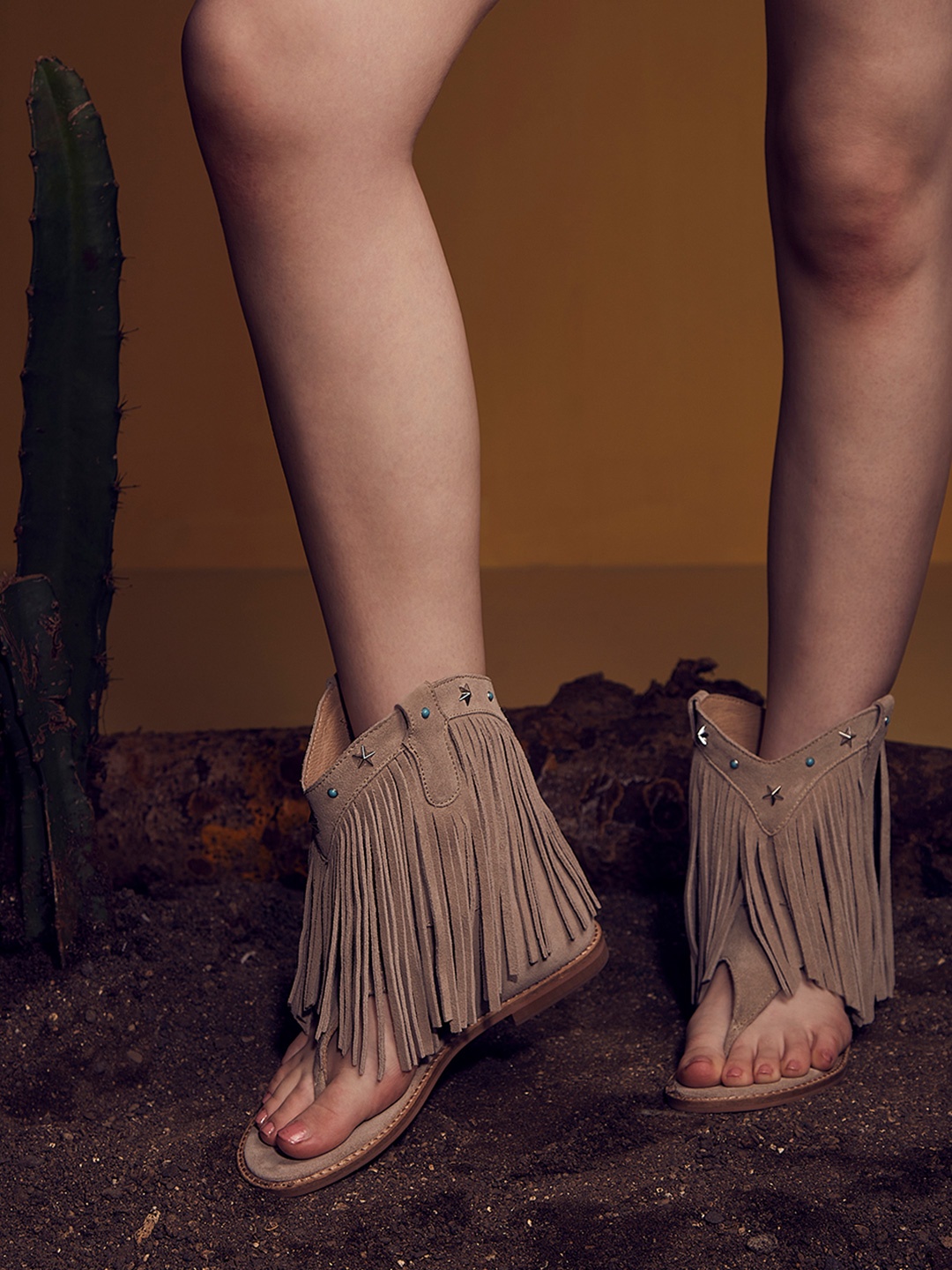 

Tao Paris Women Open Toe Flats with Tassels, Beige