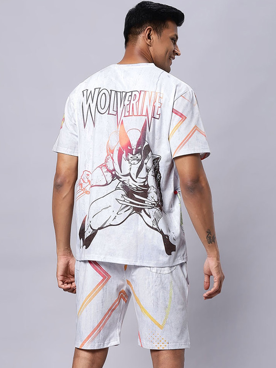 

Wear Your Opinion Wolverine Printed T-Shirt With Shorts, Grey