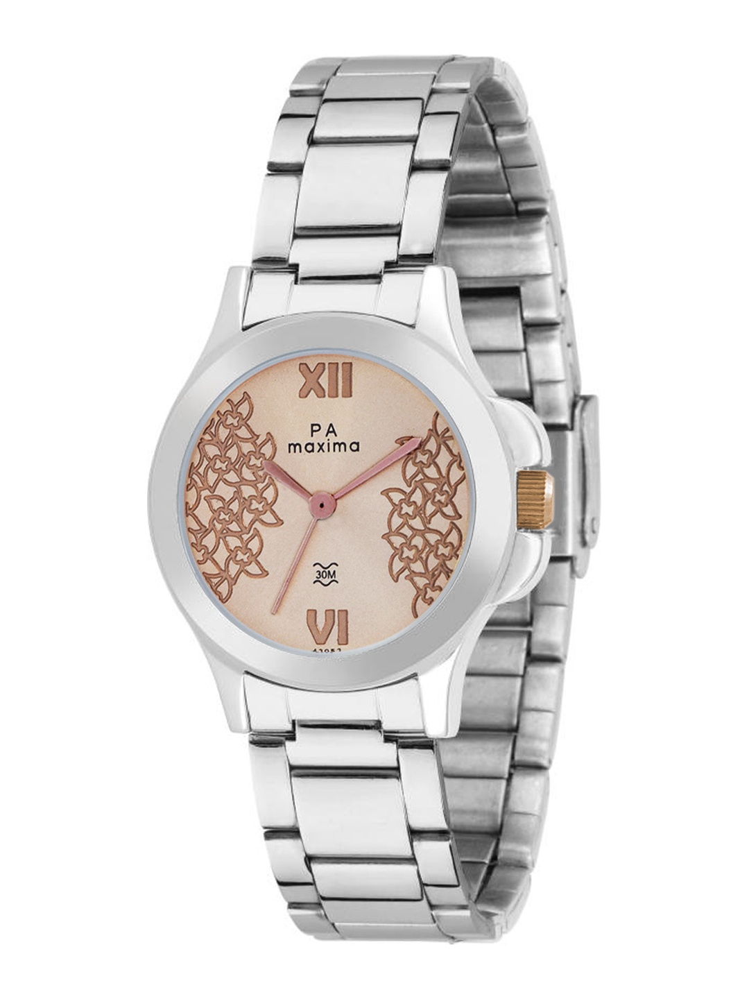 

maxima Women Attivo Printed Bracelet Style Analogue Watch 42906CMLI, Rose gold