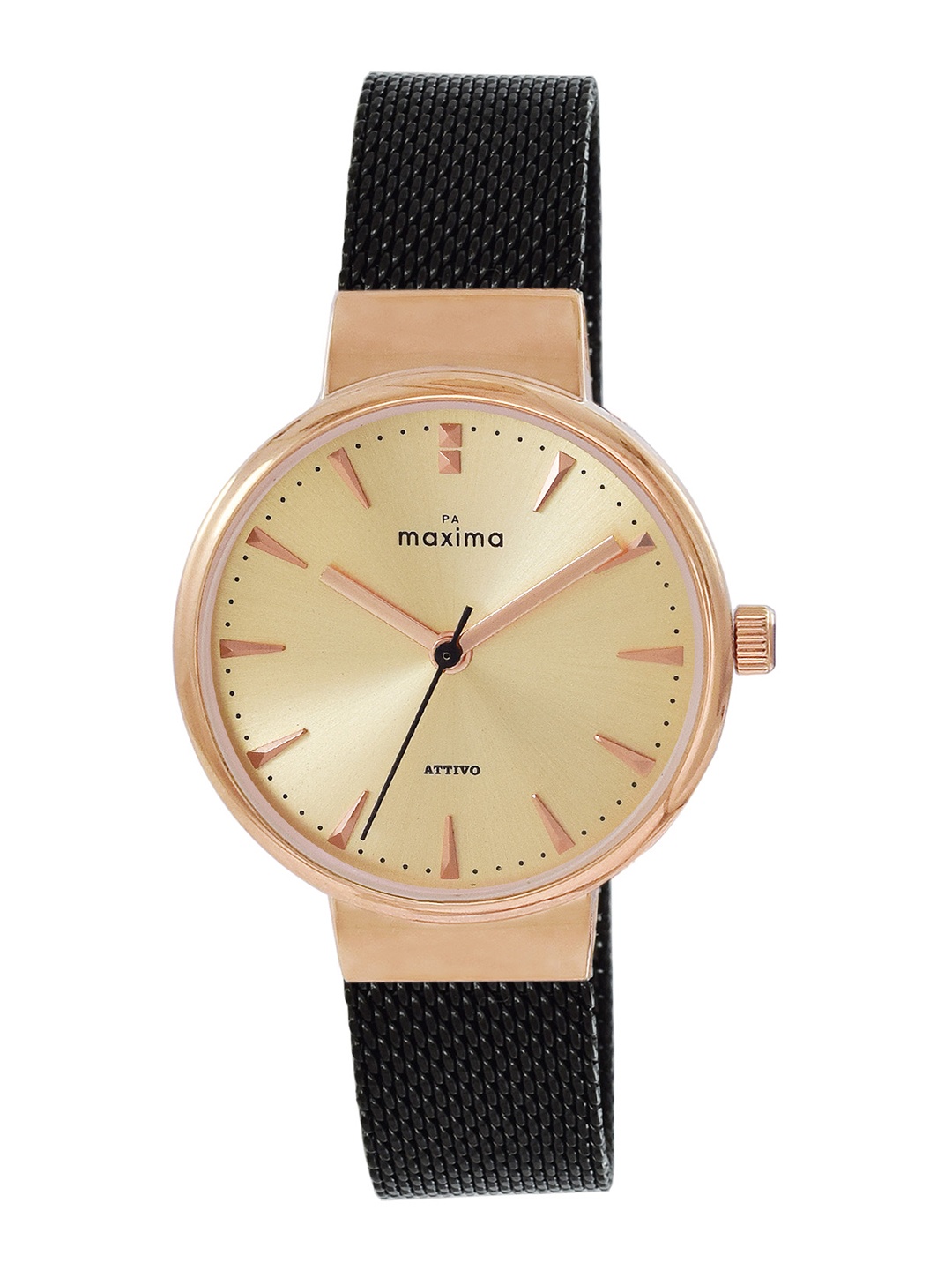 

maxima Women Attivo Braided Analogue Watch 68870CMLT, Gold