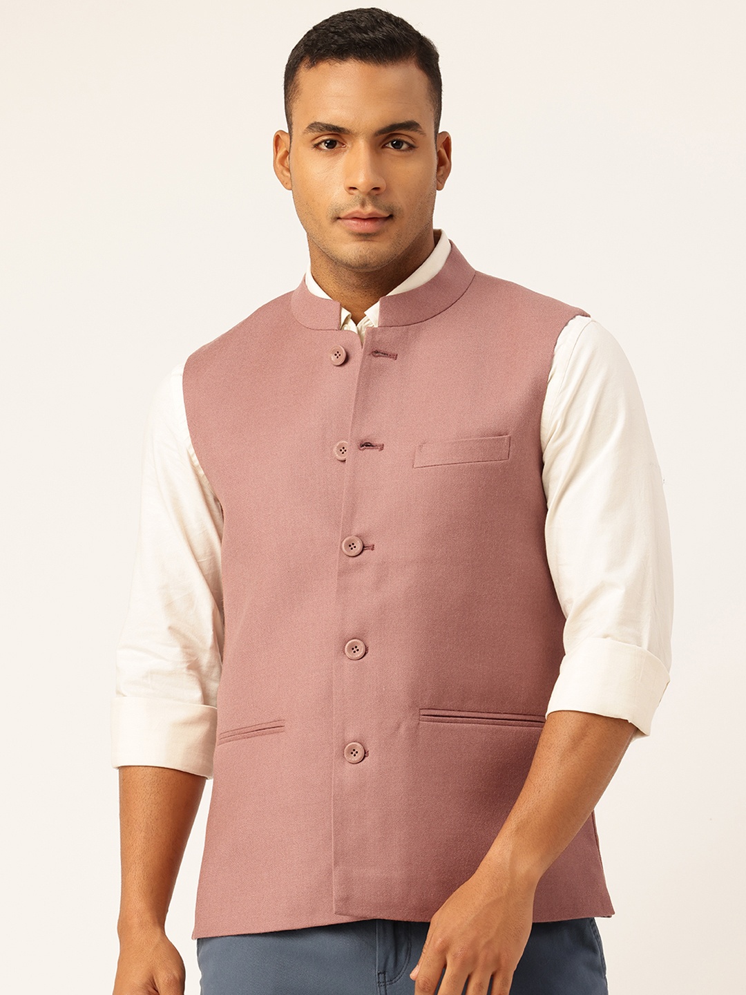 

Monte Carlo Ethnic Nehru Jacket, Rose