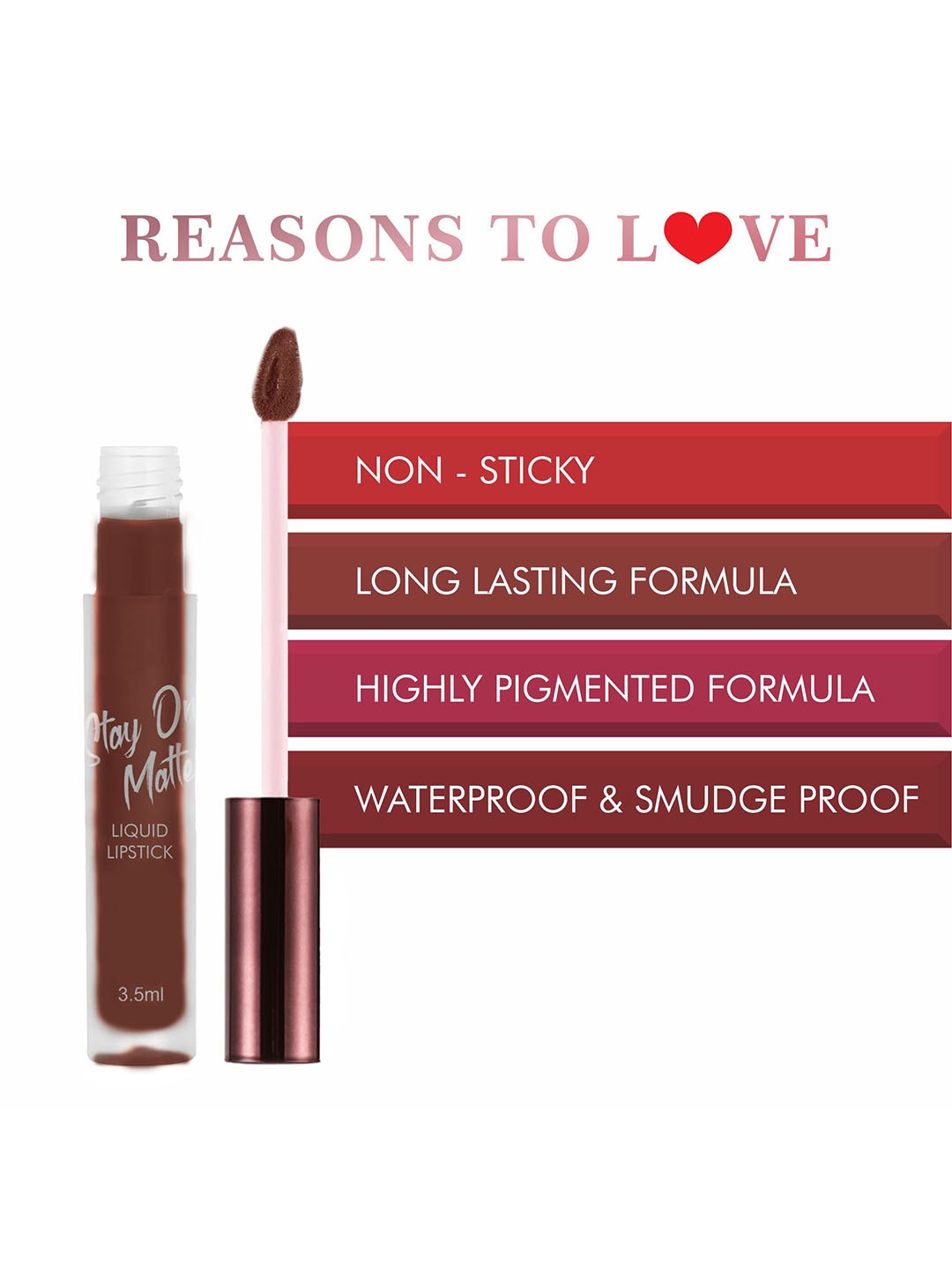 

Beauty People Stay on Matte Liquid Lipstick - 3.5 ml - Famous 01, Brown