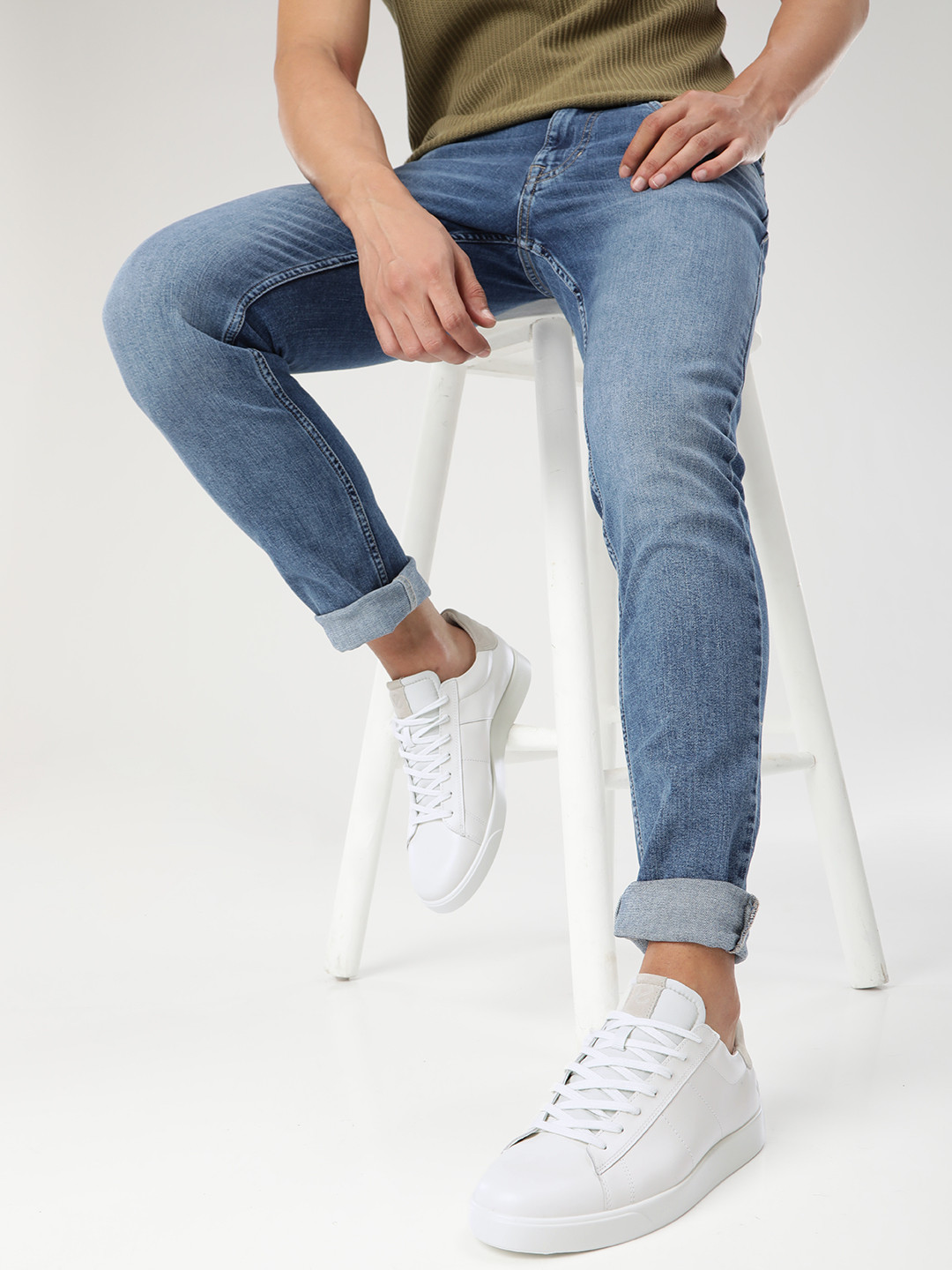 

ECCO Men Street Lite Leather Casual Sneakers, White