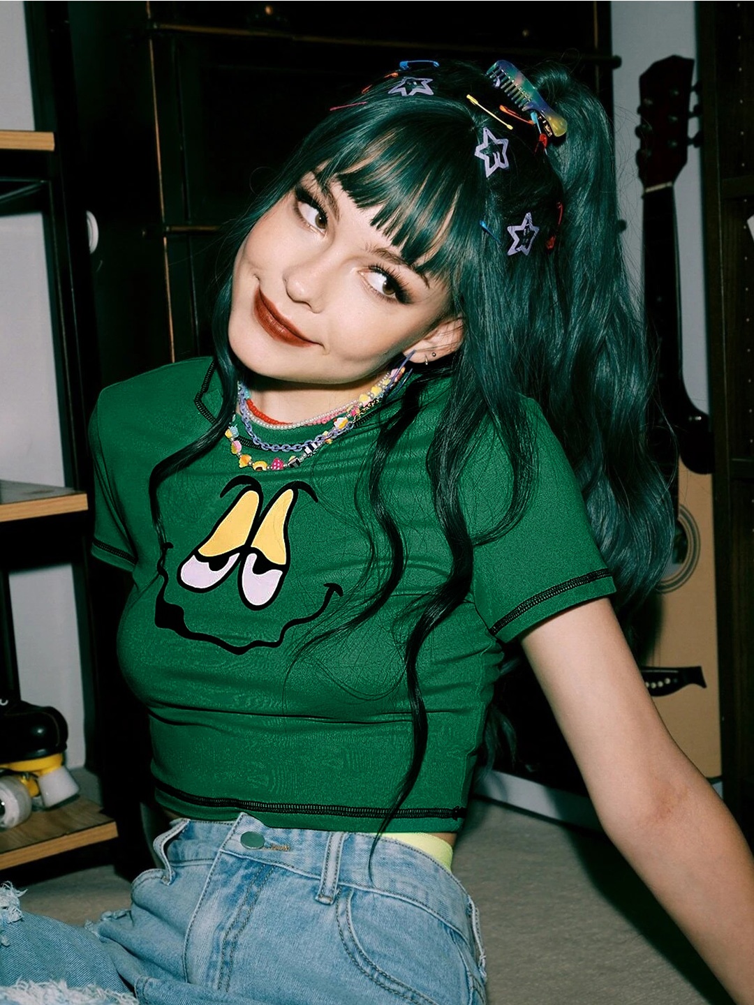 

Stylecast X Slyck Crop Top, Green