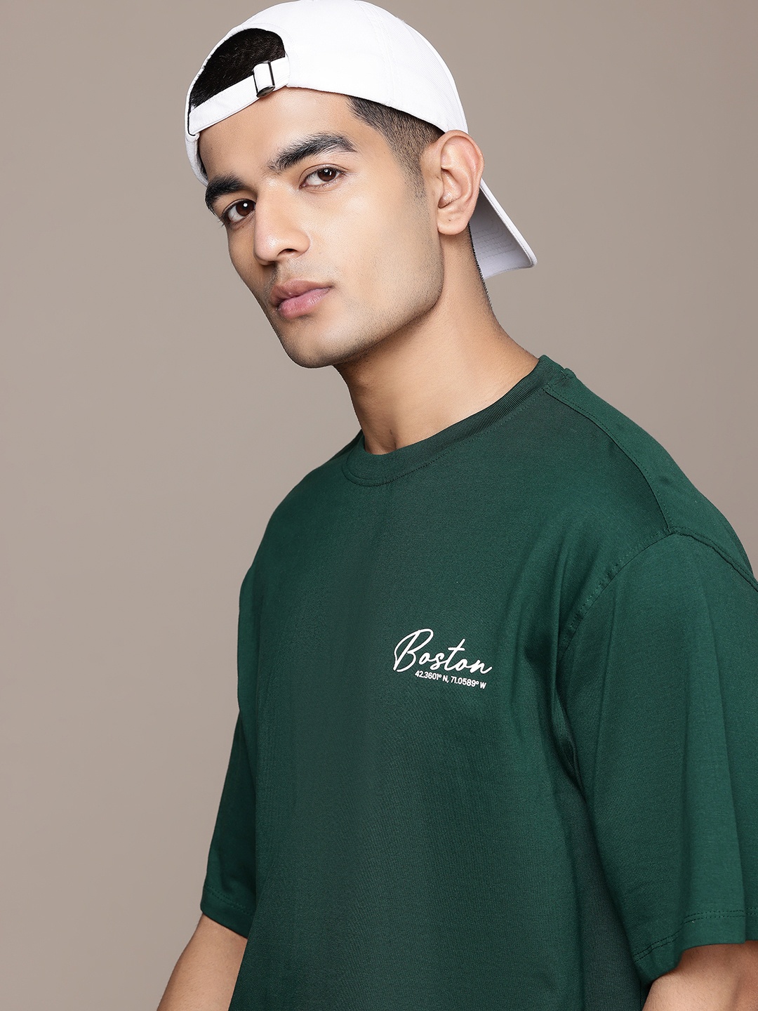 

The Roadster Lifestyle Co. Relaxed Fit Pure Cotton T-shirt, Green