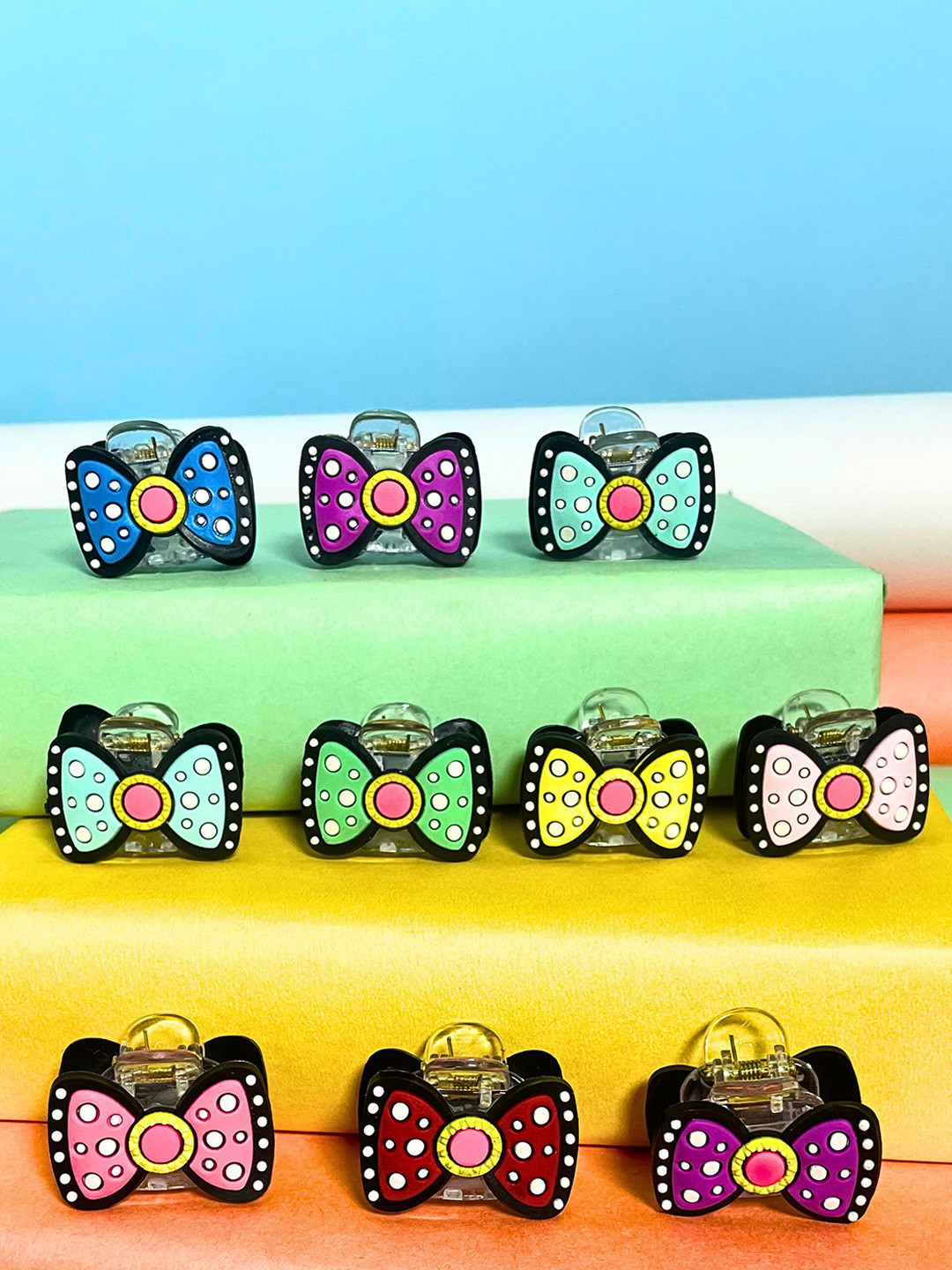 

MANSIYAORANGE Girls Set Of 10 Claw Clips, Blue