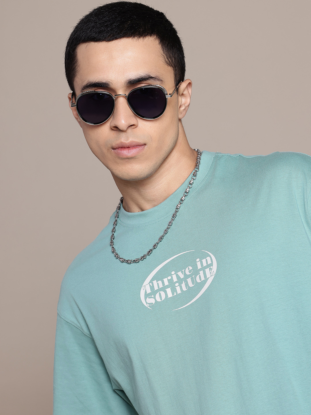 

The Roadster Lifestyle Co. Relaxed Fit Printed Pure Cotton T-shirt, Green