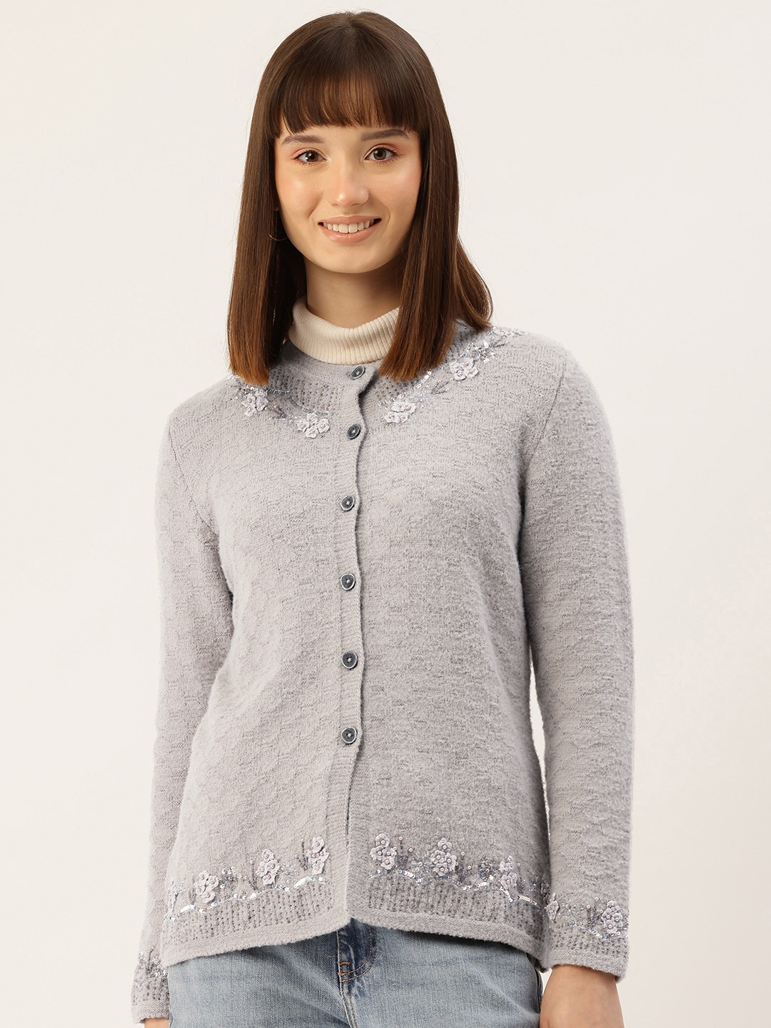 

APSLEY Cardigan with Embellished Detail, Grey