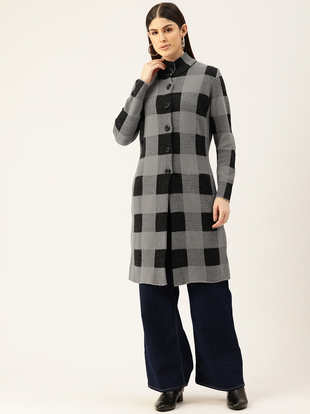 

APSLEY Checked Overcoat, Black