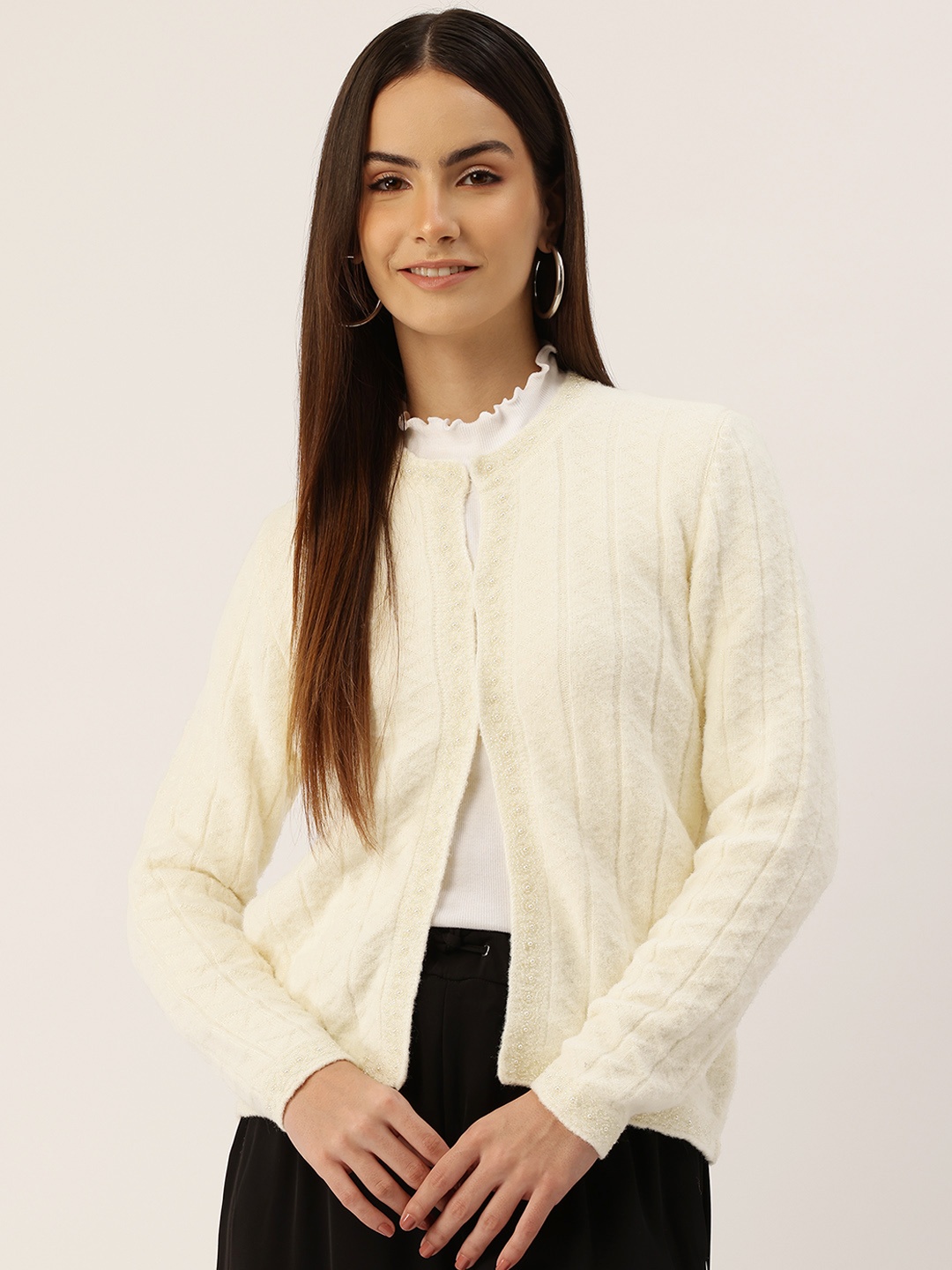 

APSLEY Cardigan with Embellished Detail, Off white