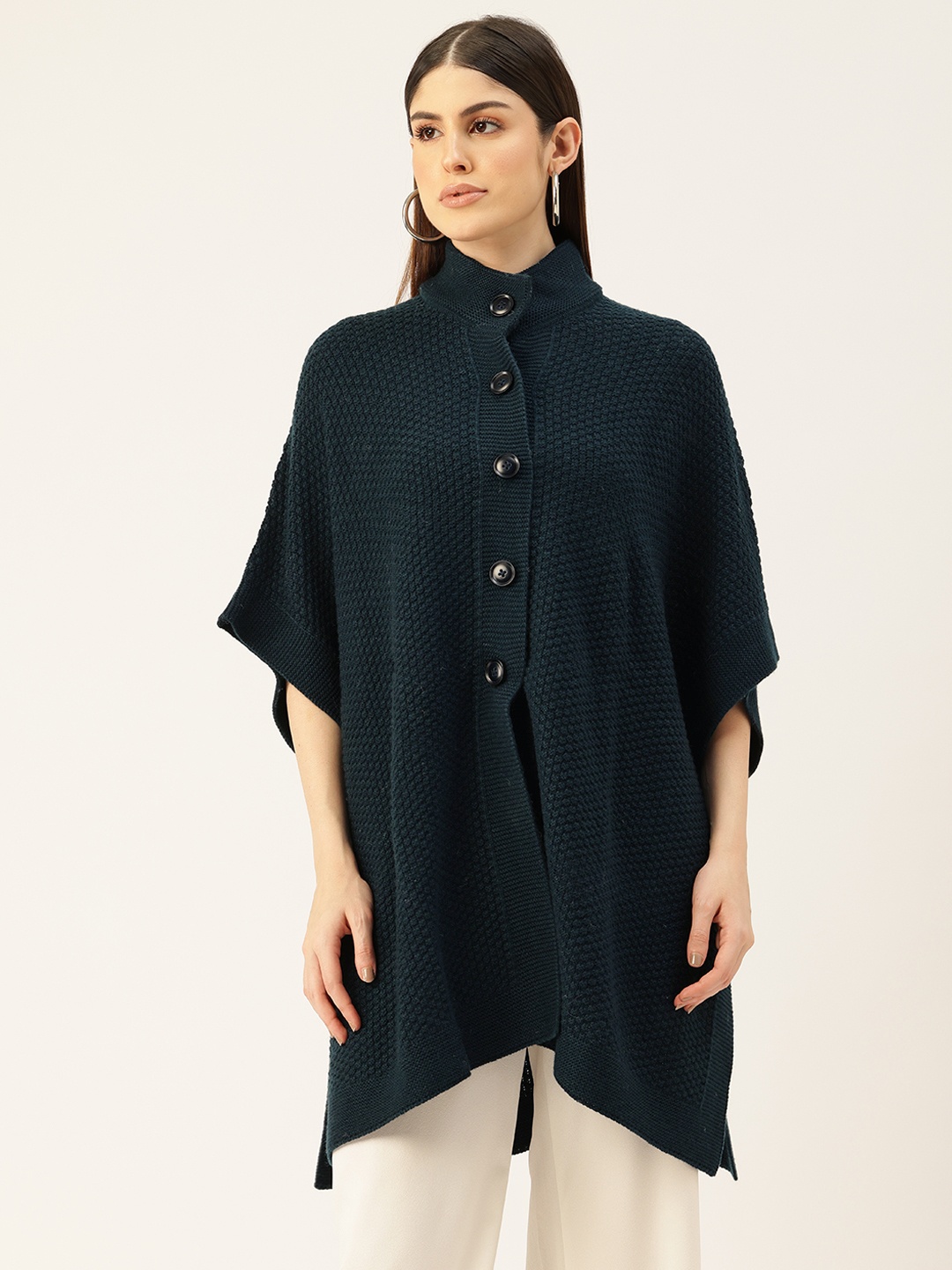 

APSLEY Open Knit Longline Sweater, Navy blue