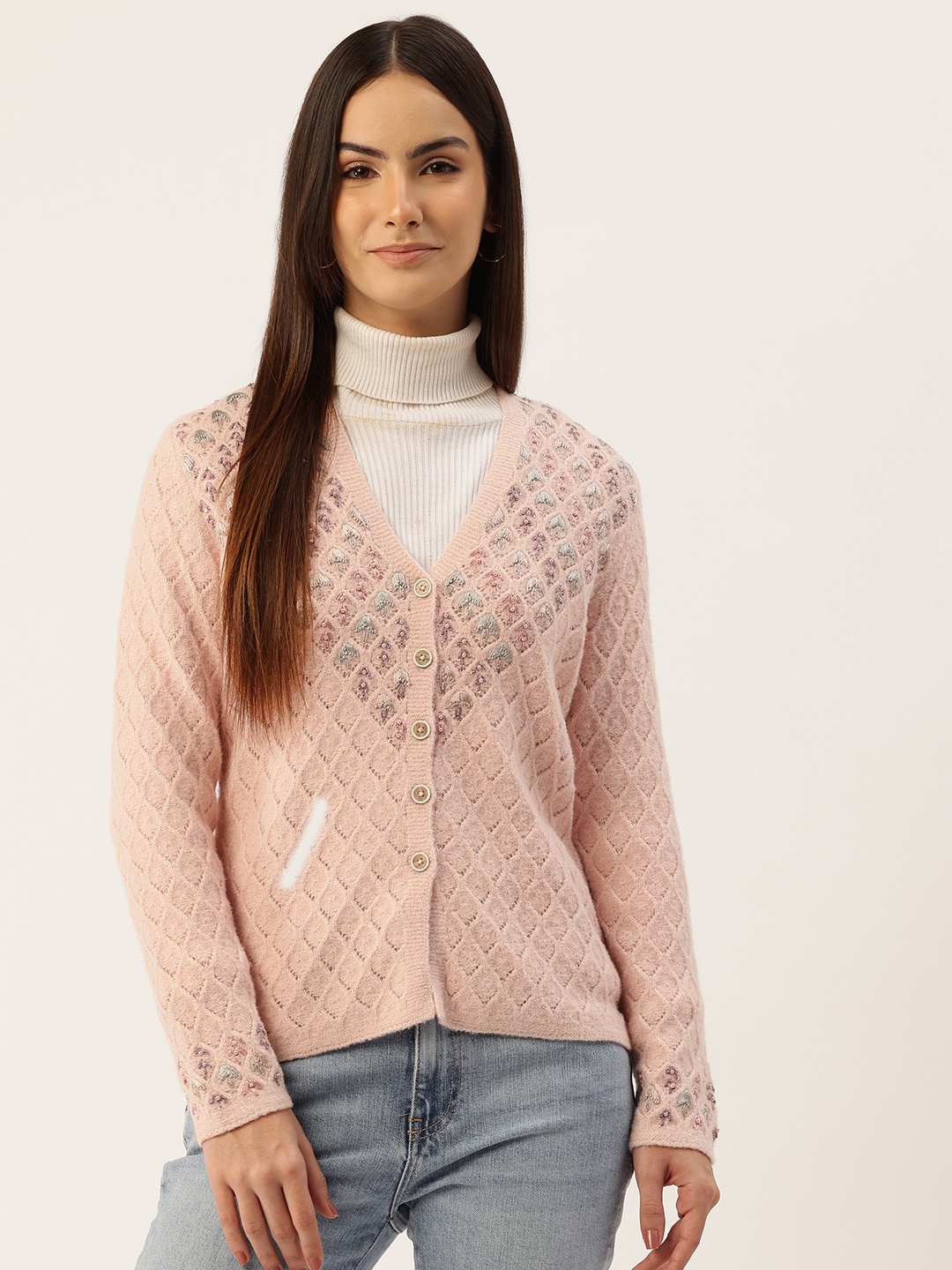 

APSLEY Cardigan with Embellished Detail, Pink