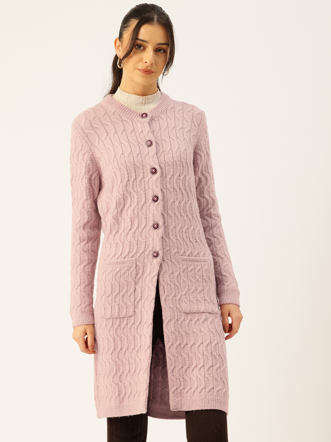 

APSLEY Self Design Overcoat, Pink