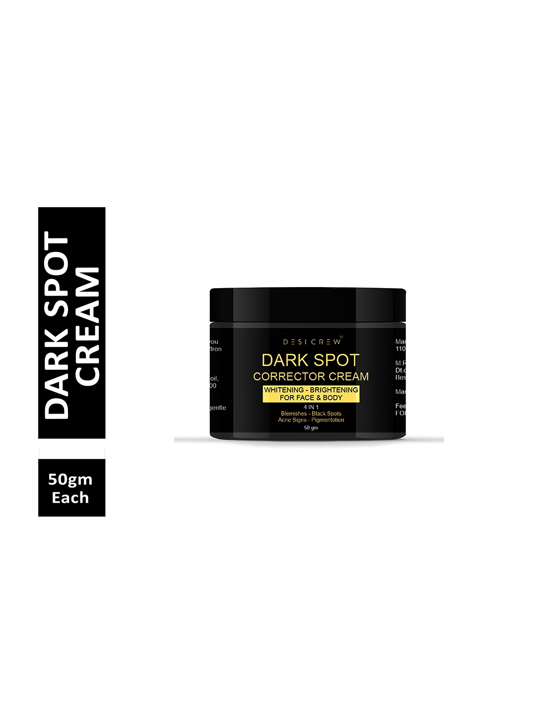 

Desi Crew Dark Spot Corrector Cream With Almond Oil-50g, Yellow