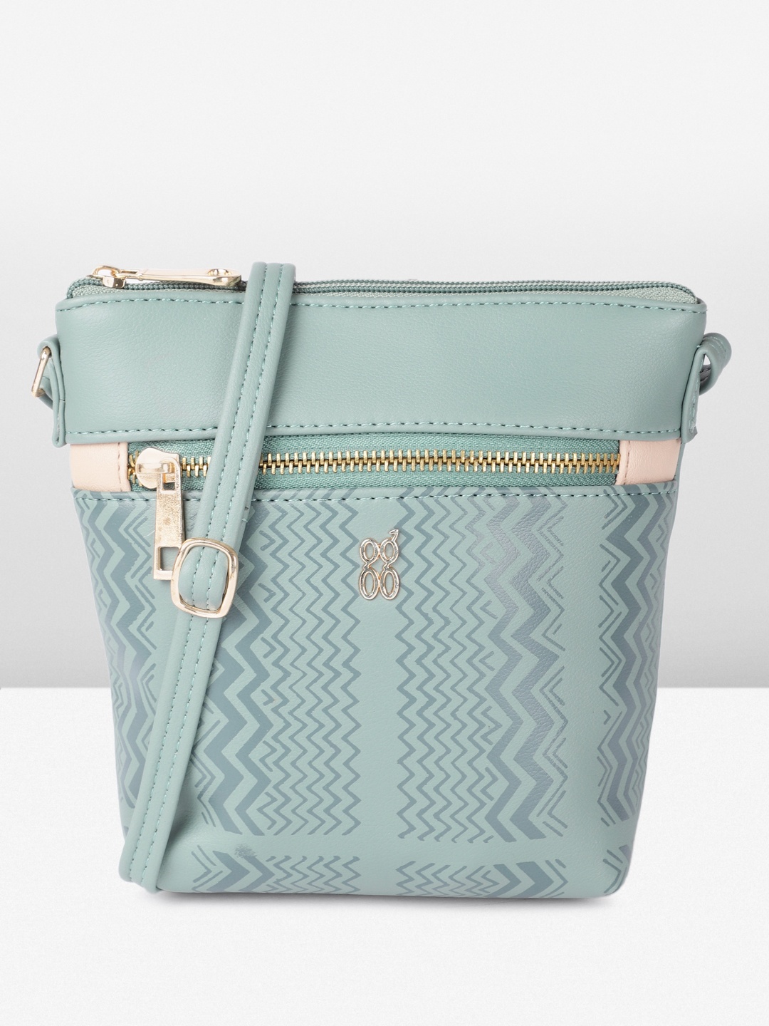 

Baggit Geometric Printed Lpxe Khar 3T5 E Ziba Structured Sling Bag, Green