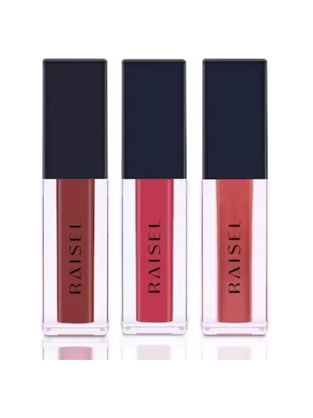 

RAISEL Set Of 3 Liquid Matte Lipstick -4.5 ml-Honey Dip 44 - Hot Pie 55 - Truely Yours 66, Red