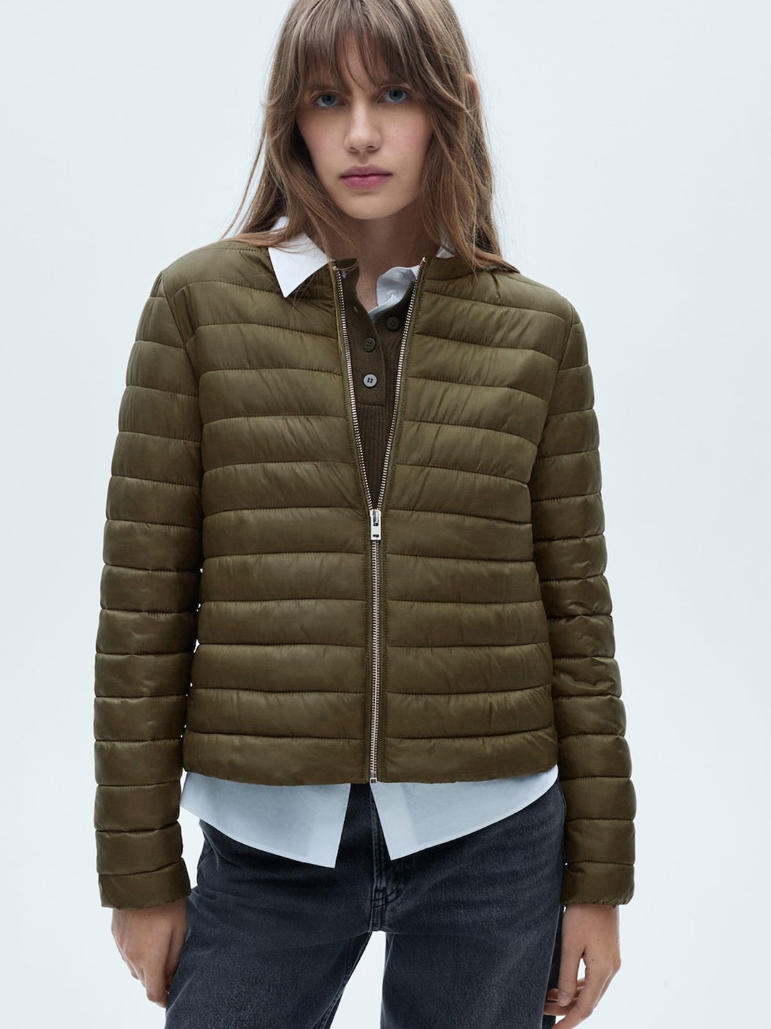 

MANGO Women Puffer Jacket, Olive