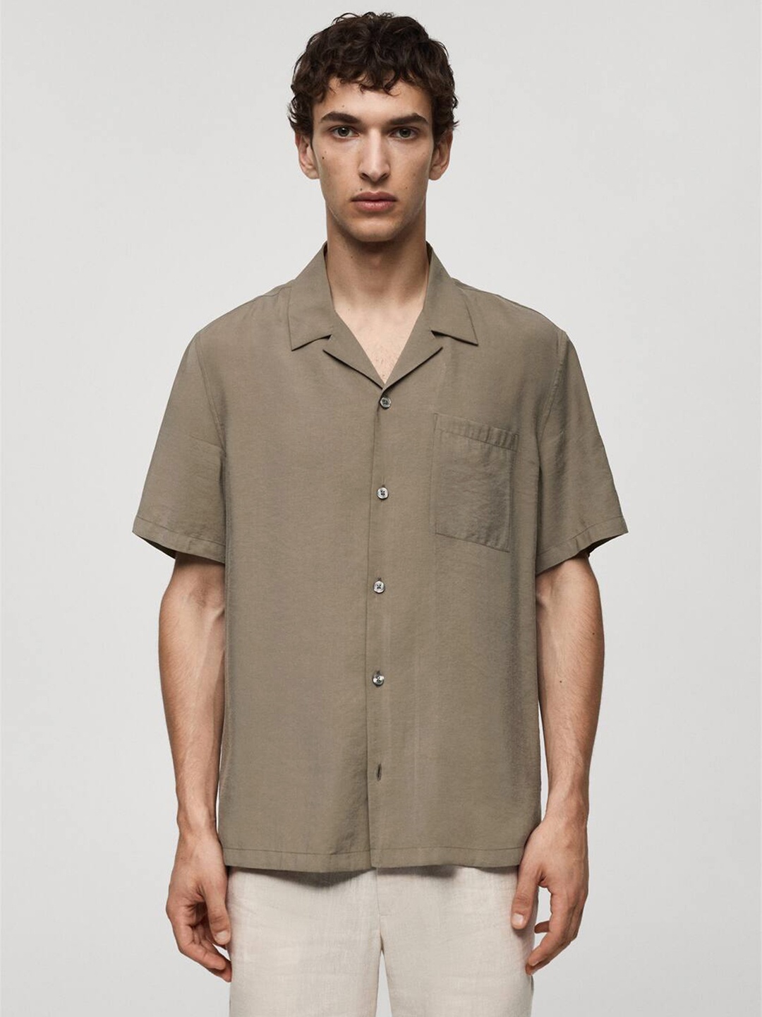 

MANGO MAN Regular-Fit Casual Shirt, Brown