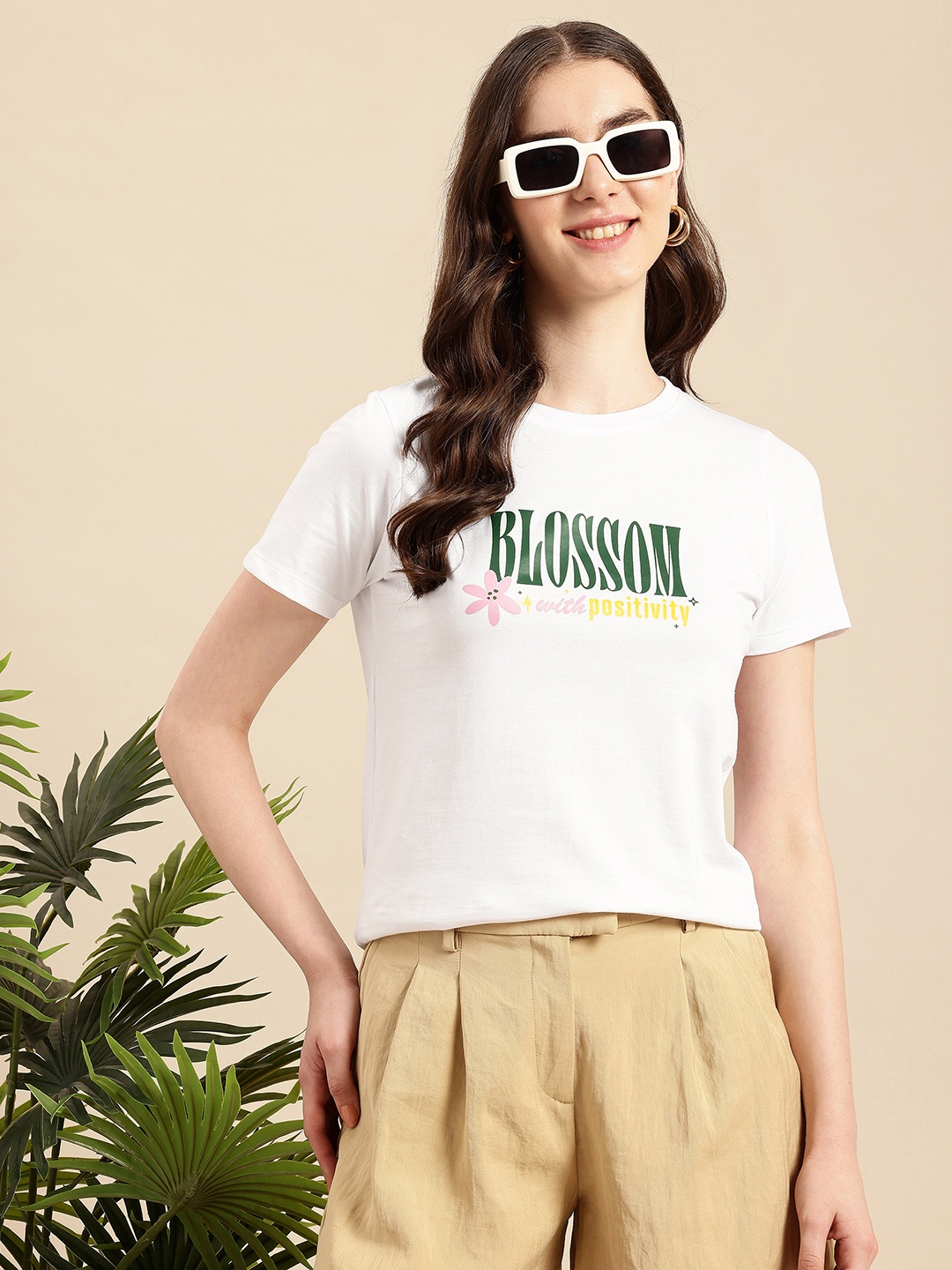 

Mast & Harbour Typography Printed Bio Finish T-shirt, White