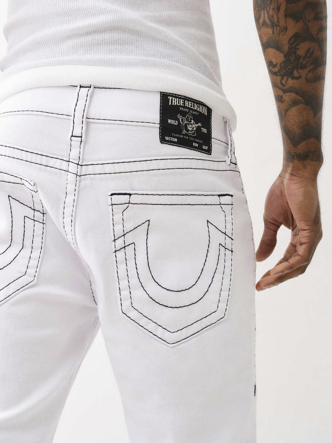 

True Religion Big T Rocco Slim Fit White Mid-Rise Solid Jeans