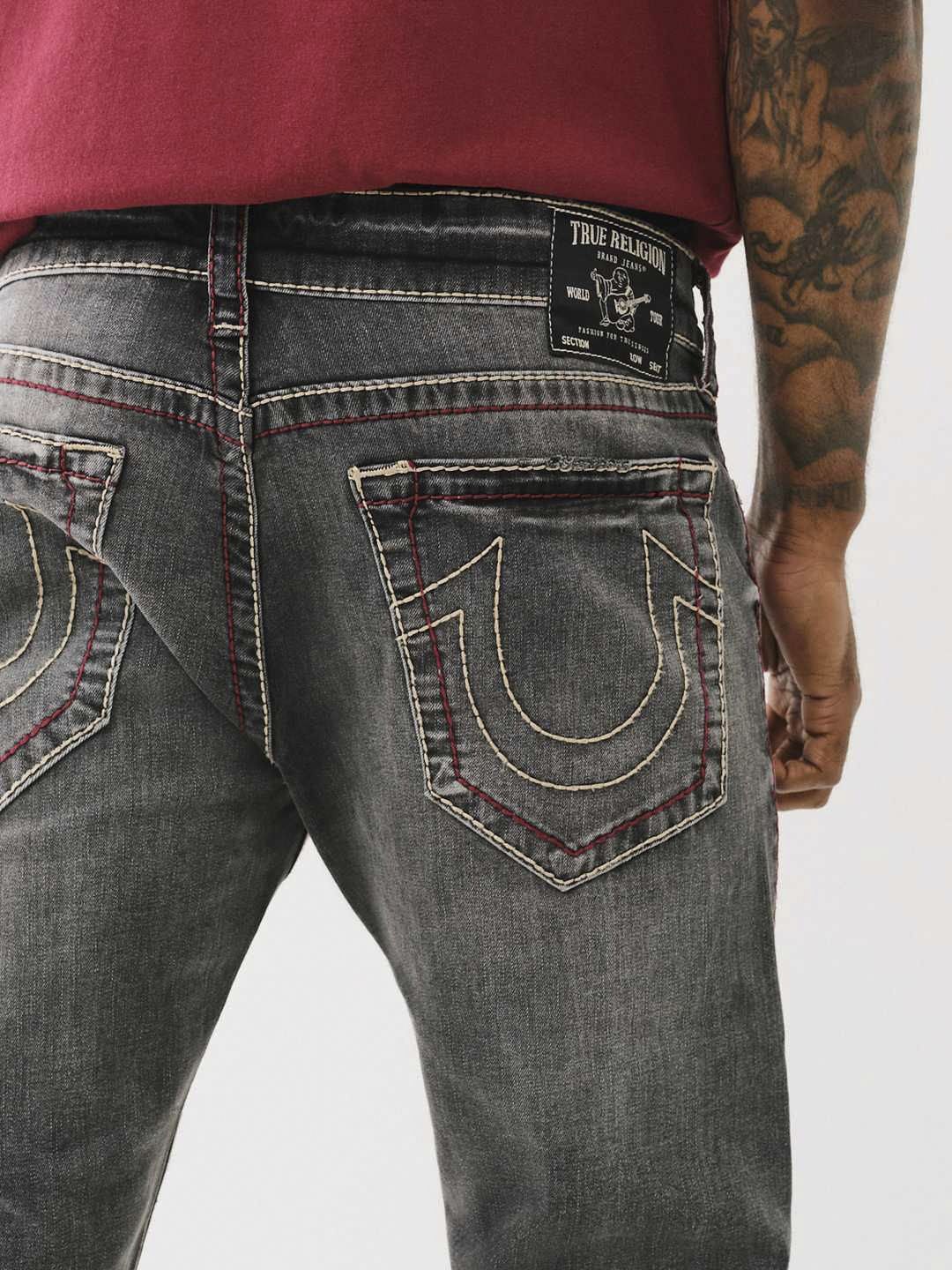 

True Religion Big T Rocco Slim Fit Grey Mid-Rise Washed Jeans