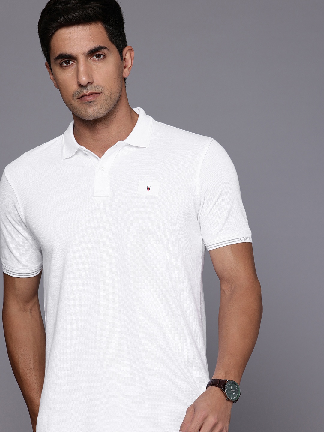 

Louis Philippe Jeans Polo Collar Pure Cotton Slim Fit T-shirt, White