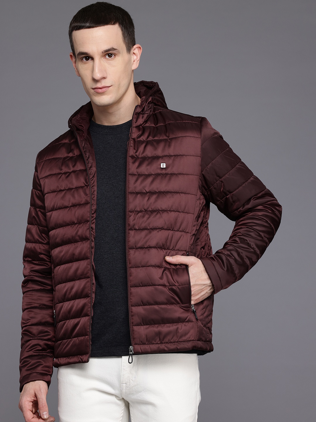 

Louis Philippe Sport Hooded Padded Jacket, Maroon