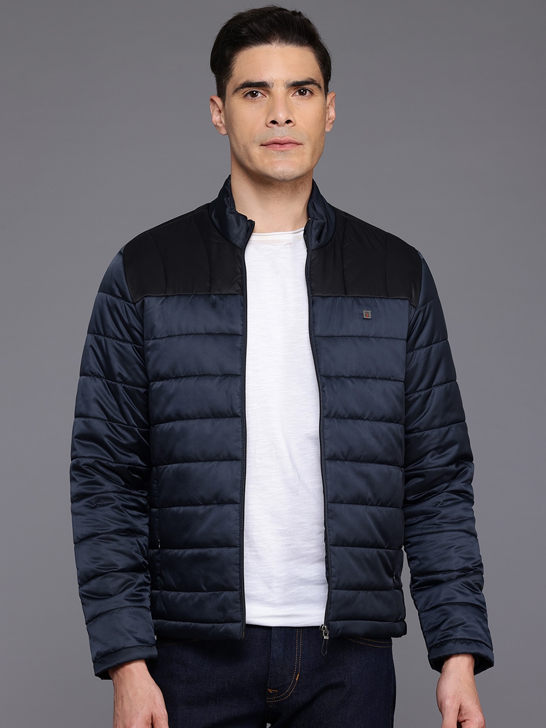 

Louis Philippe Sport Colourblocked Padded Jacket, Navy blue