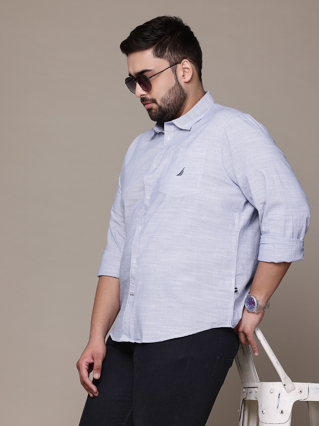 

Nautica Plus Size Smart Striped Casual Shirt, Blue