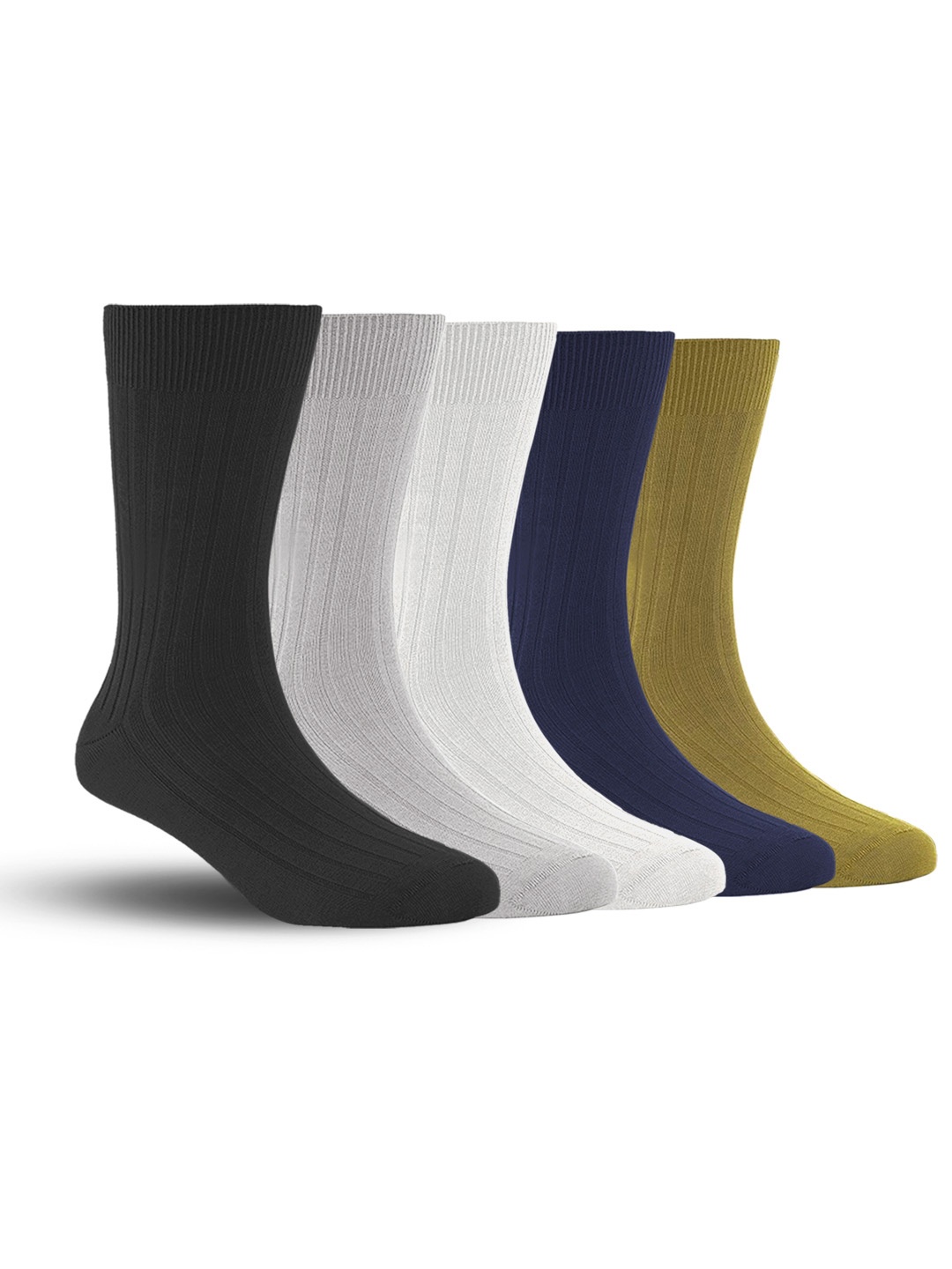 

FOOTPRINTS Men Pack Of 5 Anti Odour Calf Length Socks, Black