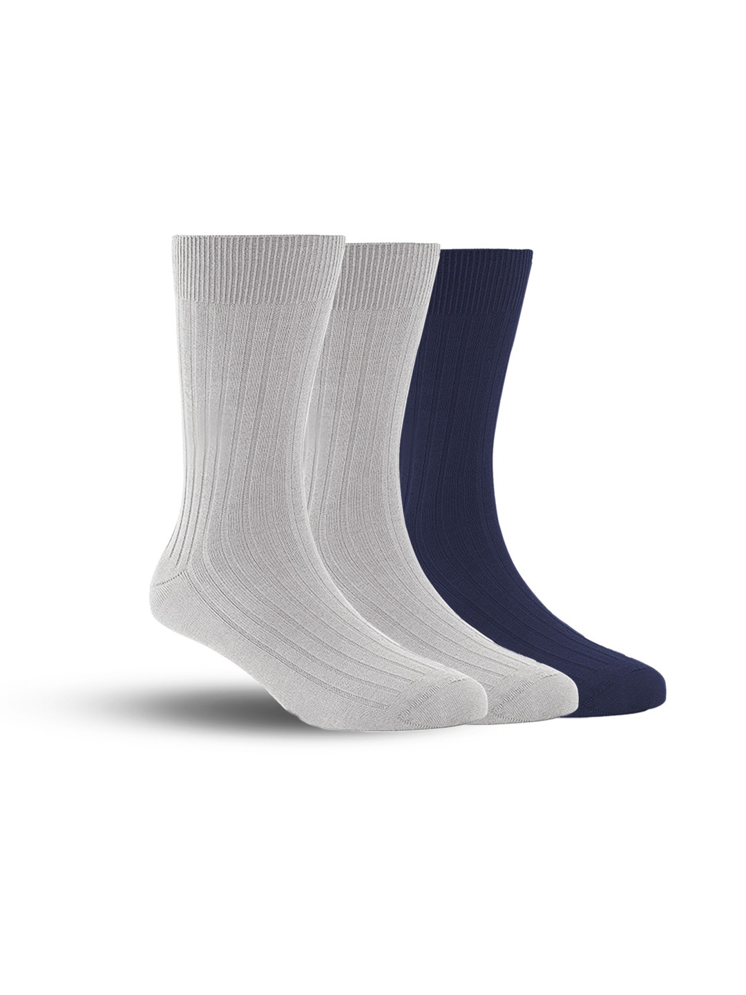 

FOOTPRINTS Pack Of 3 Men Solid Calf Length Socks, Grey