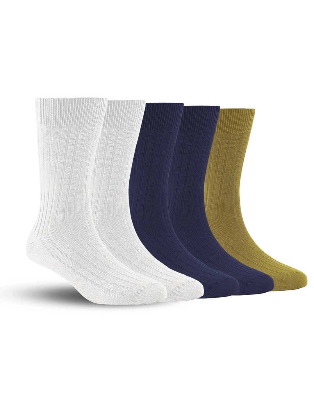 

FOOTPRINTS Men Pack Of 5 Anti Odour Calf Length Socks, White