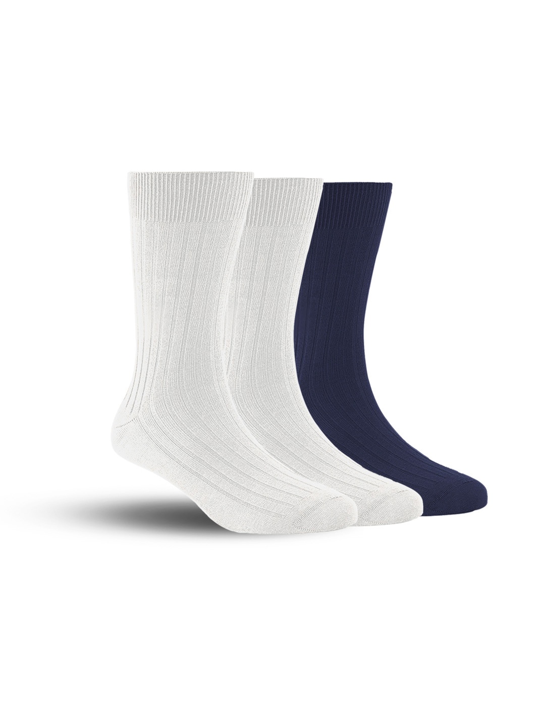 

FOOTPRINTS Men Pack Of 3 Anti Odour Calf Length Socks, White