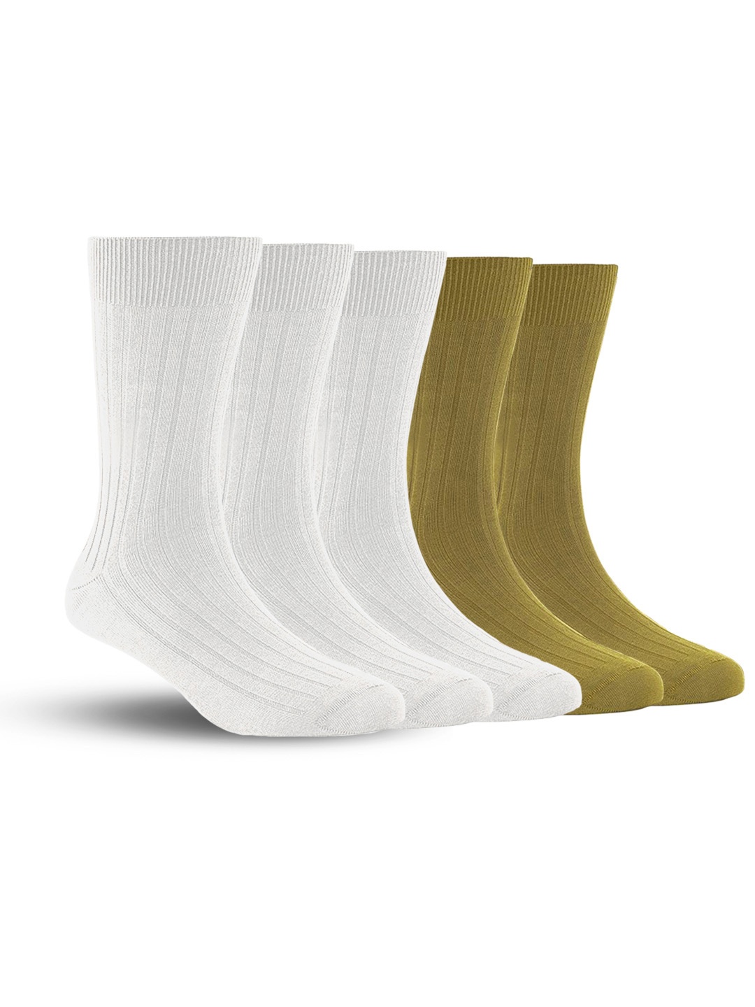 

FOOTPRINTS Men Pack Of 5 Anti Odour Calf Length Socks, White