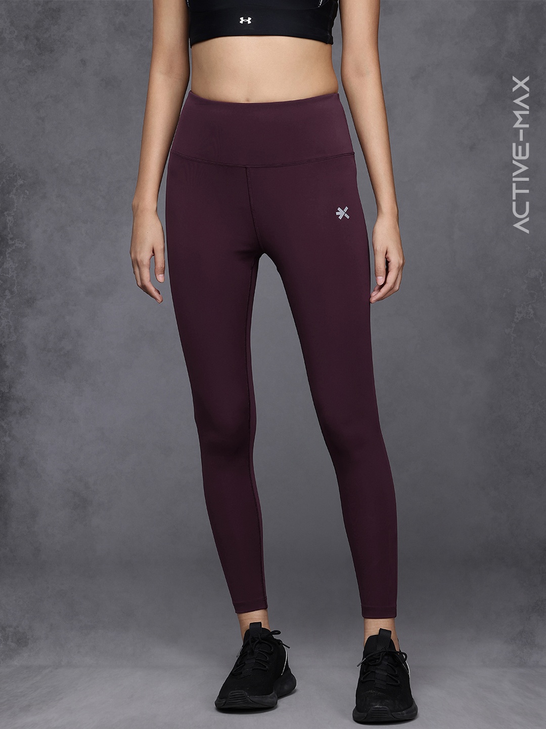 

HRX by Hrithik Roshan Women Ankle Length Running Tights, Burgundy