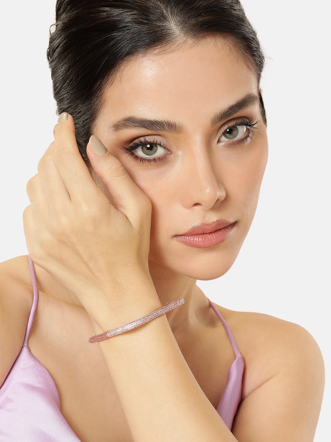 

Manikya Rose Gold-Plated Cubic Zirconia Bracelet