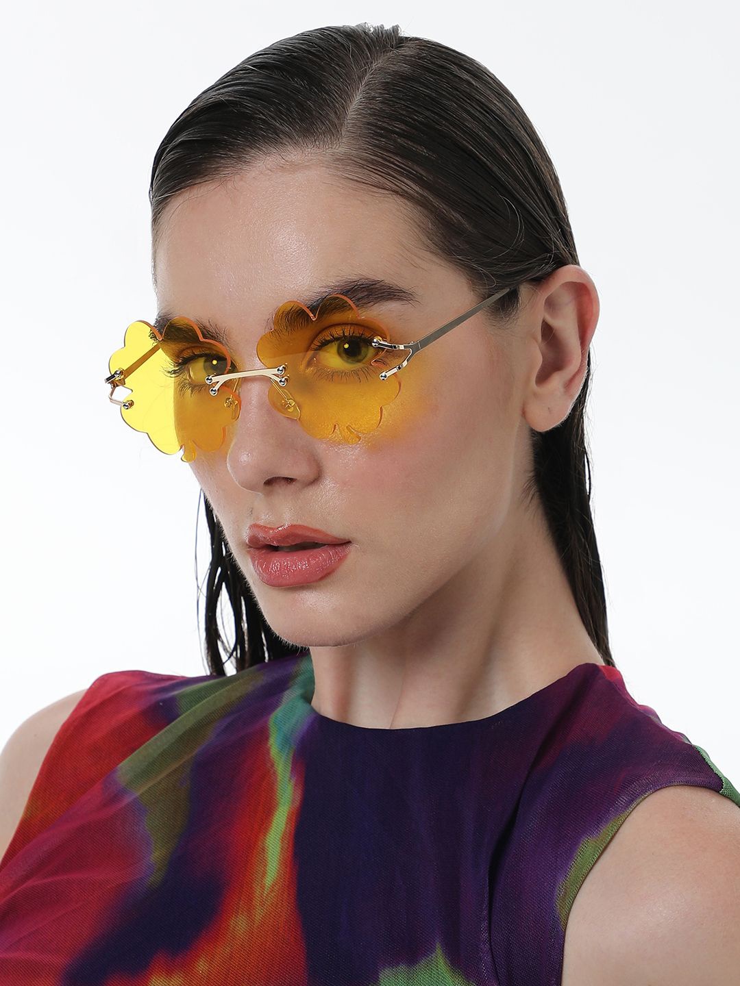 

HAUTE SAUCE by Campus Sutra Women Round Sunglasses-AW24_HSSG2709-Silver, Yellow