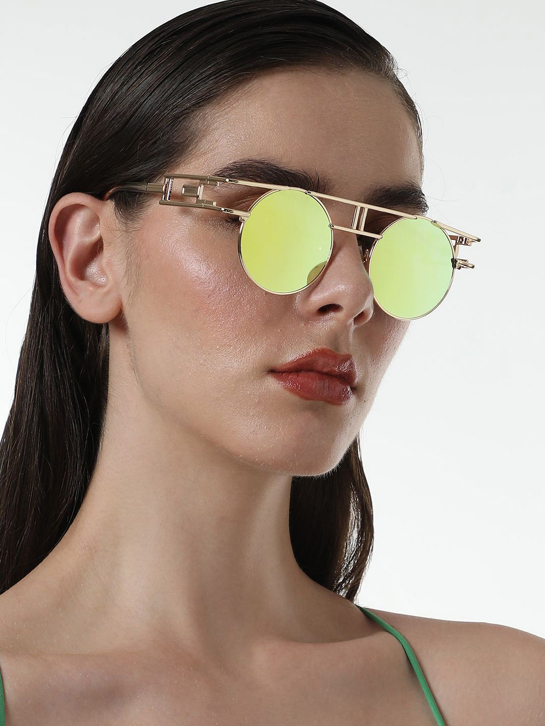

HAUTE SAUCE by Campus Sutra Women Round Sunglasses with Polarised Lens, Yellow