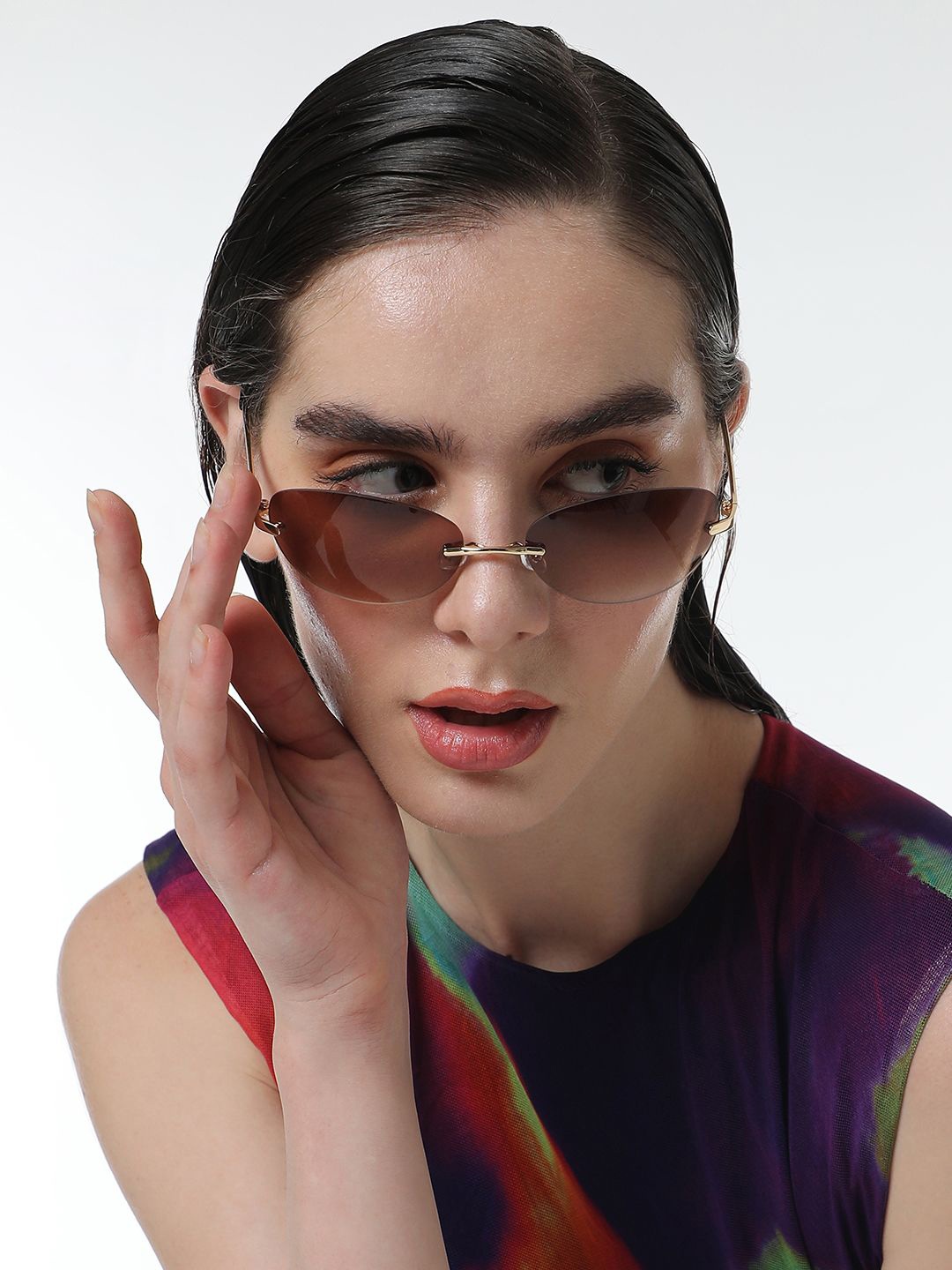 

HAUTE SAUCE by Campus Sutra Women Oval Sunglasses with Polarised Lens, Brown