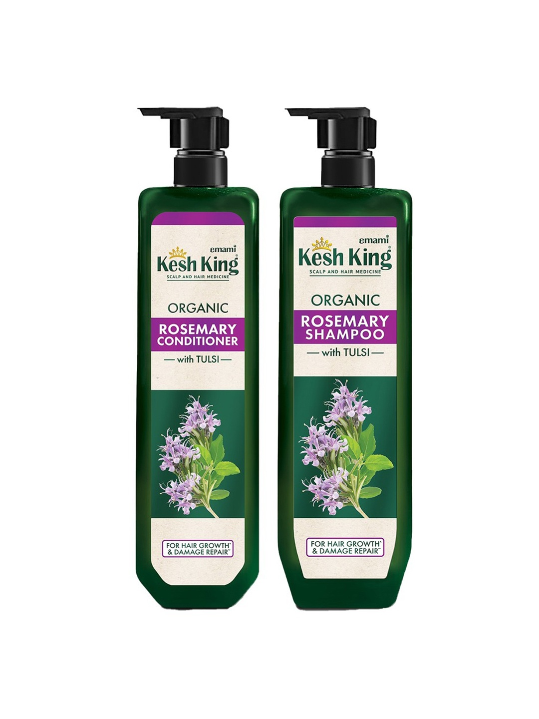 

Kesh King Rosemary Hair Care Combo - Shampoo 300ml + Conditioner 200ml, Green