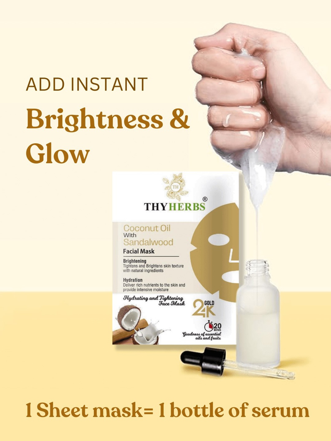 

Thyherbs 24K Gold Hydrating & Tightening Sheet Mask, White